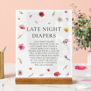 Baby shower fleur sauvage Late Night Diapers Jeu