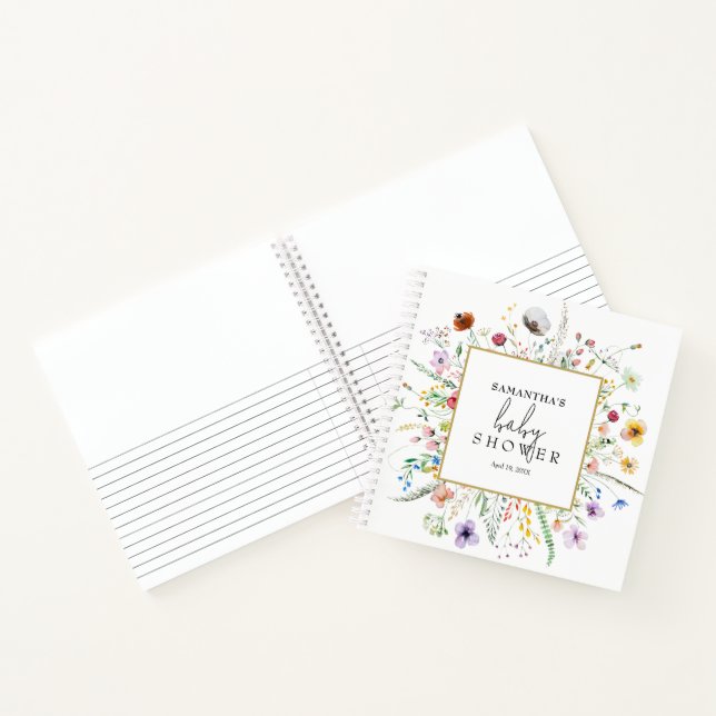 Baby shower fleur sauvage Livre d'invité (Intérieur)