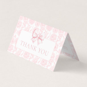 Baby shower floral à arc rose mignon merci cartes