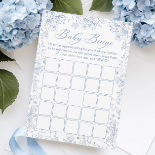 Baby shower Floral Bleu Carte de jeu