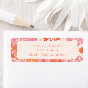 Baby shower Floral Boho rose orange rétro