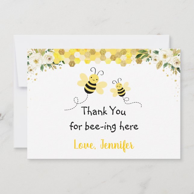 Baby shower Floral d'Abeille Merci (Devant)