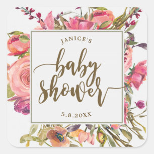 baby shower floral fleur sauvage autocollant faveu