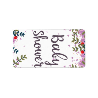 Baby Shower Floral Invite Label