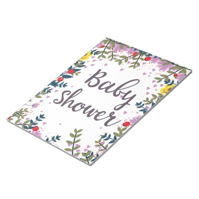 Baby Shower Floral Invite Notepad (Angled)
