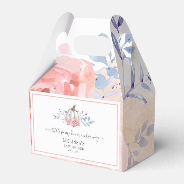 Baby Shower Floral Pink Roses Lilac Bloom Favor Box (Front Side)