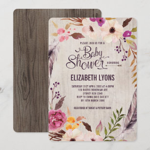 Baby shower floral russe Invitation Boho Party