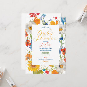 Baby Shower Floral Summer Colour Flowers Party Invitation