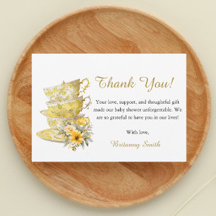 Baby shower Floral Tea Cup Party Merci Cartes