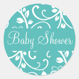 Baby Shower Floral Vine Envelope Sticker Seal