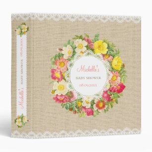 Baby shower Floral vintage Ou Classeur Anniversair