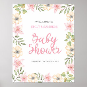 Baby Shower floral Welcome Sign