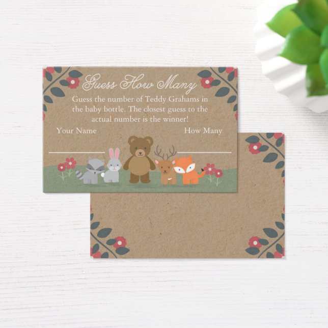 Baby shower Florales de bois Devinez combien de ca (Bureau)