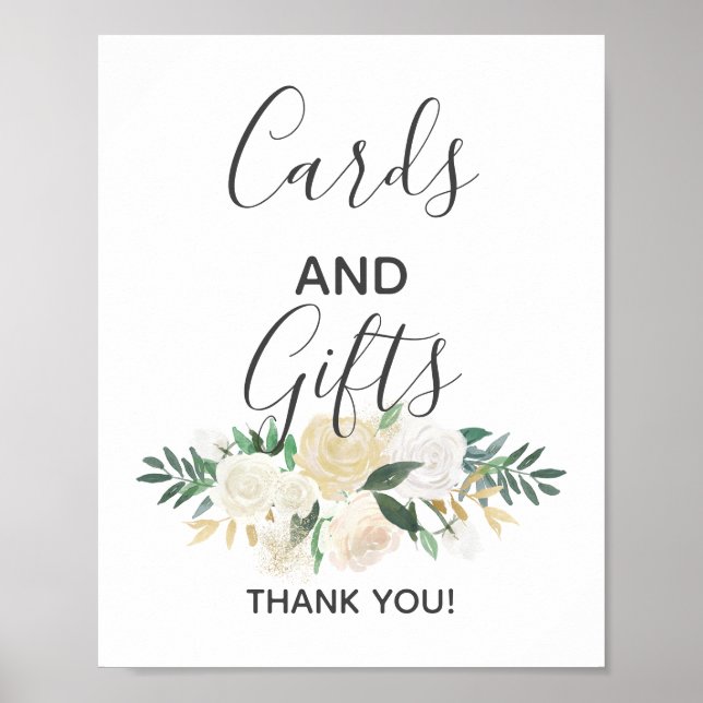 Baby Shower Flowers Cards and Gifts Sign (Front)