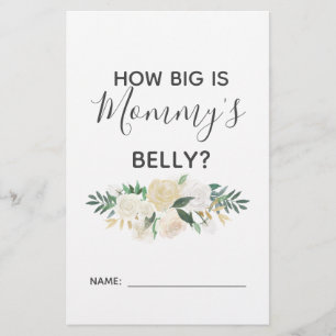 Baby Shower Flowers How Big is Mommy's Belly Game