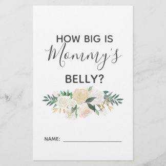 Baby Shower Flowers How Big is Mommy's Belly Game
