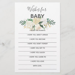 Baby Shower Flowers Keepsake - Wishes for Baby