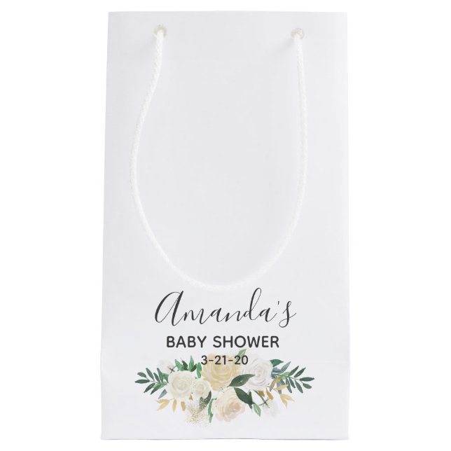 Baby Shower Flowers Small Gift Bag (Front)