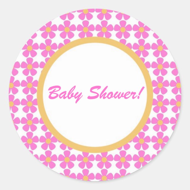 Baby Shower Flowers Sticker (Front)