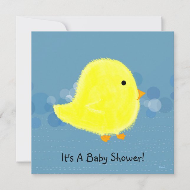 baby shower Fluffy Chick CustomizabIe Invitation (Devant)