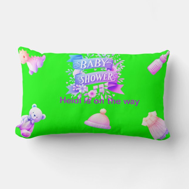 Baby Shower for a girl Lumbar Pillow (Front)