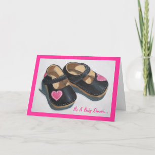 Baby Shower For Girl: Art: Shoes with Hearts Invitation
