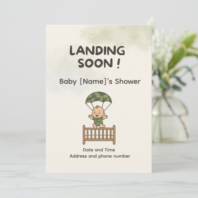 Baby Shower for Military Families  Invitation (Standing Front)