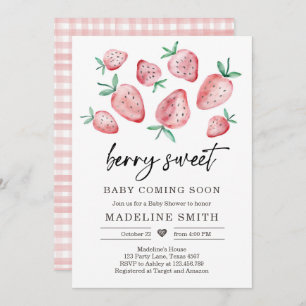 Baby shower fraise Invitation Berry Sweet Baby