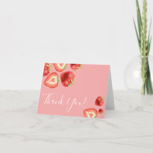 Baby shower fraise ou Carte de remerciements d'ann