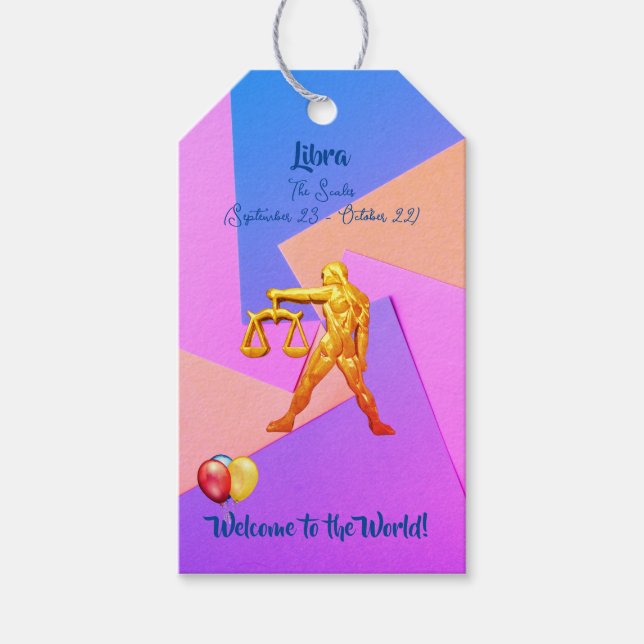 Baby Shower - Fun Libra Gift Tags (Front)