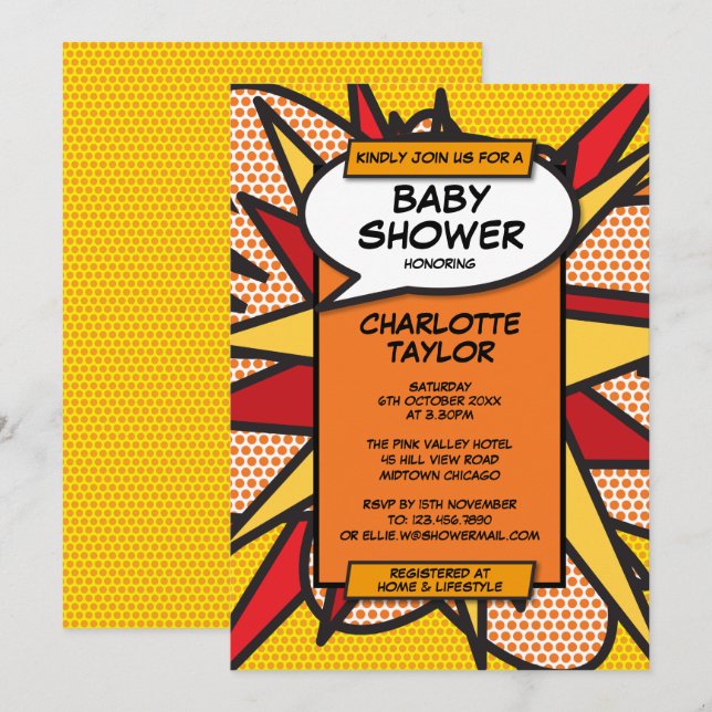 Baby Shower Fun Modern Gender Neutral Invitation (Front/Back)