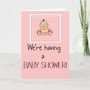 baby shower Funny Girl Invitation Invitation Card