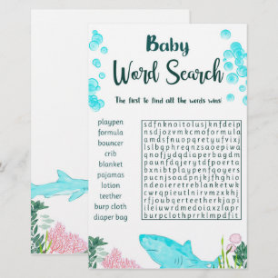 Baby Shower Game Card Word Search