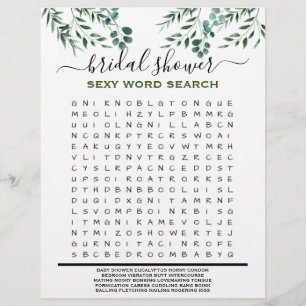 Baby Shower Game Eucalyptus 2 Sided