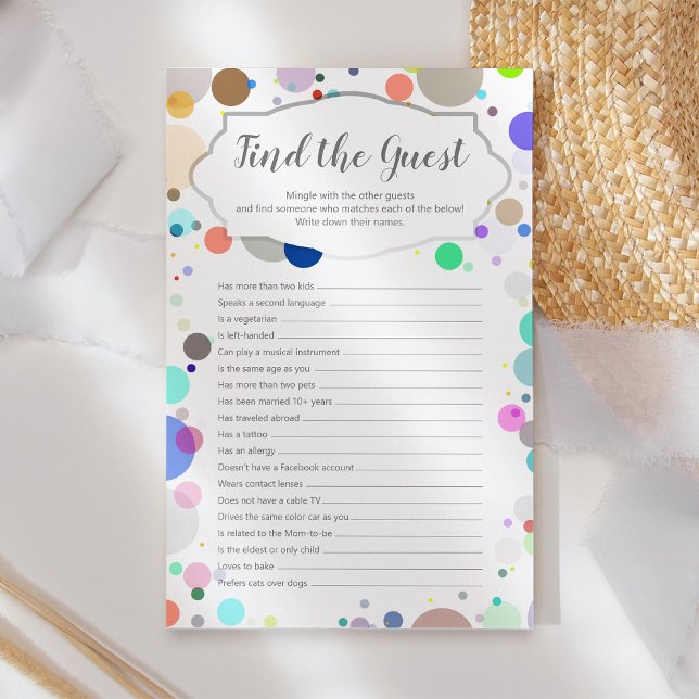 Baby Shower Game "Find the guest" Polka Dots (Creator Uploaded)
