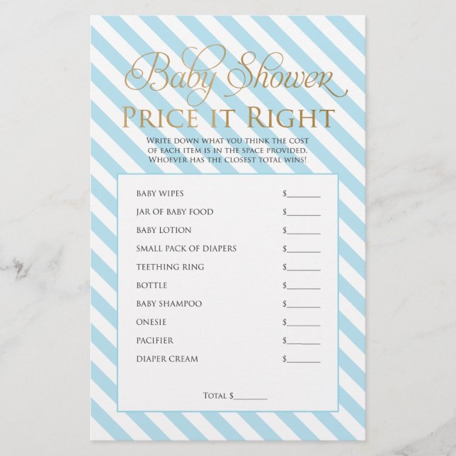 Baby Shower Game Flyer (Front)