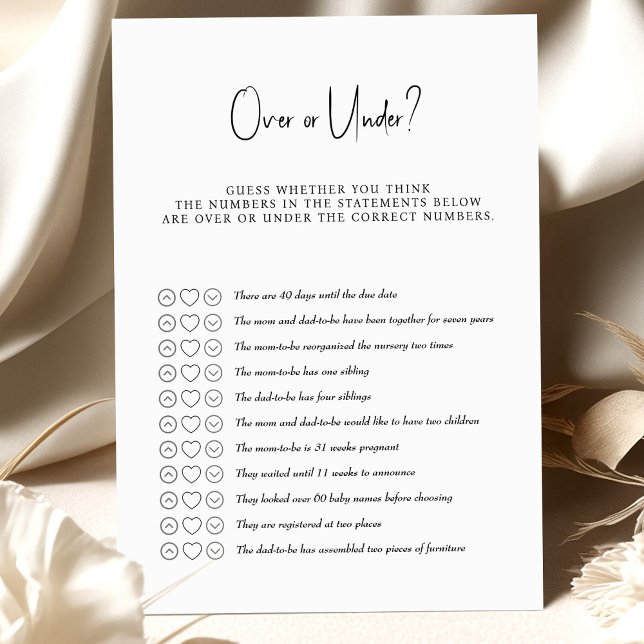 Baby Shower Game Over or Under? (Creator Uploaded)