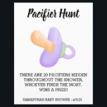 Baby Shower Game Pacifier hunt<br><div class="desc">This design may be personalized in the area provided by changing the photo and/or text. Or it can be customized by clicking Personalize this Template and then choosing the click to customize further option and delete or change the colour of the background, add text, change the text colour or style,...</div>