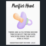 Baby Shower Game Pacifier hunt<br><div class="desc">This design may be personalized in the area provided by changing the photo and/or text. Or it can be customized by clicking Personalize this Template and then choosing the click to customize further option and delete or change the colour of the background, add text, change the text colour or style,...</div>