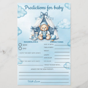 Baby Shower Game Teddy Bear In Tent Prediction