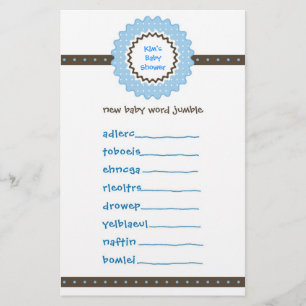 Baby Shower Game - Word Jumble