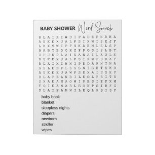 Baby Shower Game Word Search Notepad