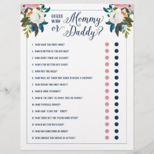 Baby Shower Games - Guess Who Mommy or Daddy