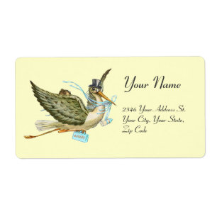 BABY SHOWER GARÇON STORK, Bleu Blanc