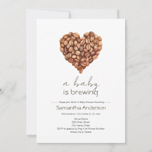 Baby Shower Gender Neutral Baby Brewing Coffee Invitation