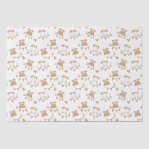 Baby Shower Gender Neutral Brown and White Tissue Paper