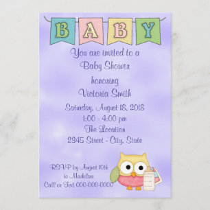 Baby Shower Gender Neutral Owl Invitation