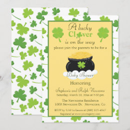 Baby shower gender neutral St. Patrick's Day Invitation