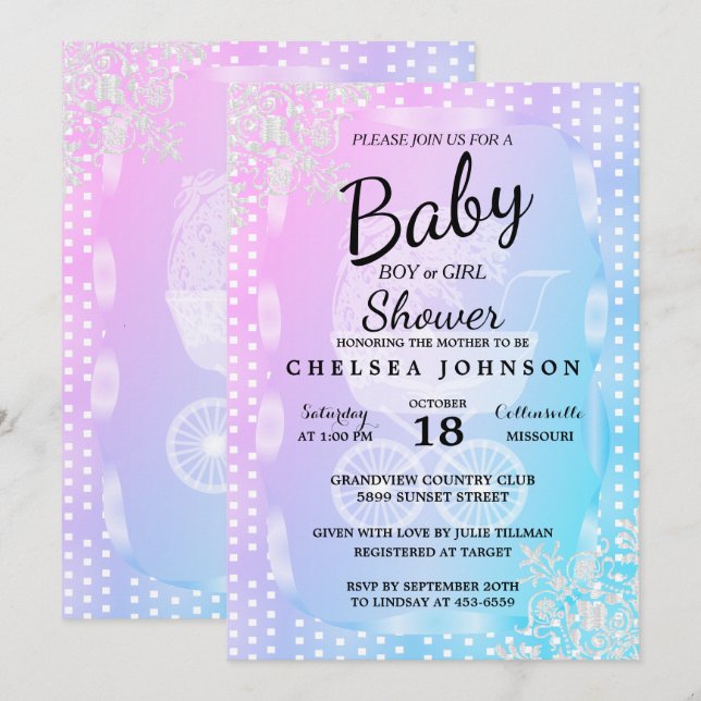 Baby Shower 👶 Gender Reveal Invitation (Front/Back)