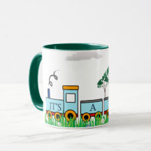 Baby Shower gift mugs - boys, little train